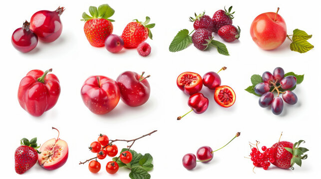 Frutos vermelhos isolados em fundo branco