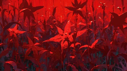 An army of vibrant red starfish stood out in solitary splendor - obrazy, fototapety, plakaty