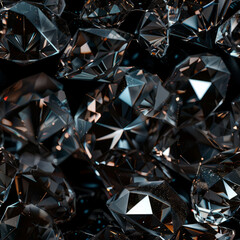 Seamless pattern of diamonds on black background