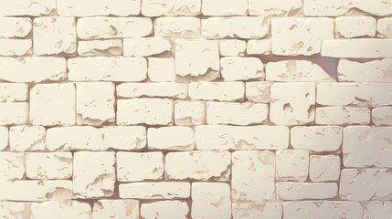 Fototapeta premium 2d illustration featuring a quirky cartoon style white brick wall texture