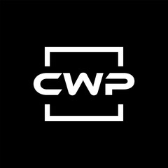 Initial letter CWP logo design. CWP logo design inside square.