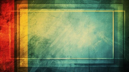 Vintage style colorful textured background with grunge effects creates a border with copy space for text.