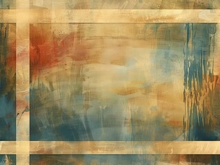 Green / Blue and copper-toned grungy frame with a weathered texture. - obrazy, fototapety, plakaty
