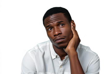 Close up of a thoughtful african man