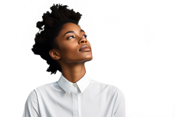 Close up of a thoughtful african woman