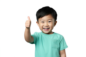 Close up of an asian kid - Okay gesture