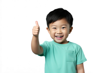 Close up of an asian kid - Okay gesture