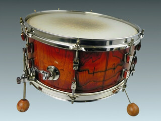 Fototapeta na wymiar High-Quality Snare Drum with Wood Finish and Metal Hardware
