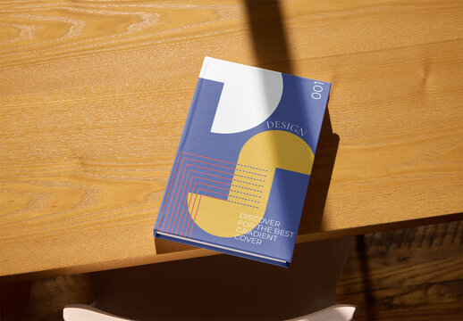 Mockup of hardback book with customizable front cover