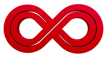 Infinity symbol 3d render isolated, red infinity icon 3d render isolated, infinity symbol isolated,eight symbol	
