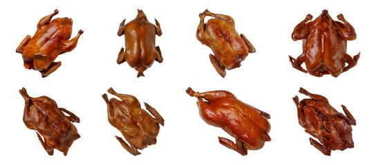 Roasted peking duck collection cut out png on transparent background