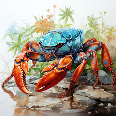 Watercolor Scorpion, clipart Illustration, Generative Ai