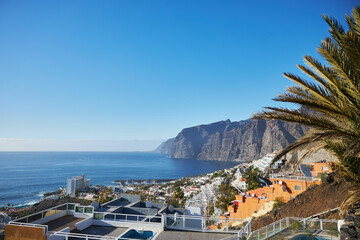 Panoramic view of the Los Gigantes in Tenerife, Spain, canary island