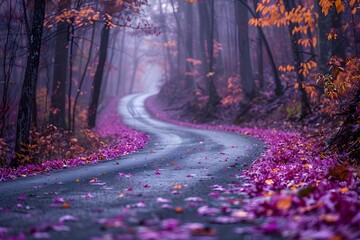 Beautiful Road in an purple theme