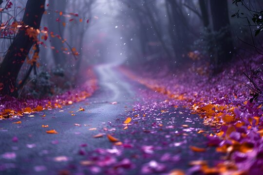 Beautiful Road in an purple theme