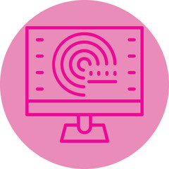 Forecasting Model Pink Line Circle Icon