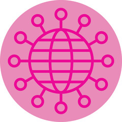 Global Infrastructure Pink Line Circle Icon