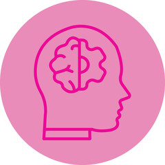 Deep Learning Pink Line Circle Icon