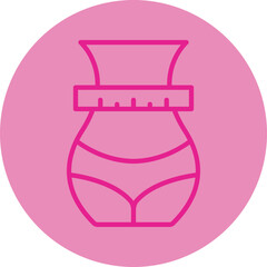 Weight Loss Pink Line Circle Icon