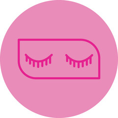 Eyelashes Pink Line Circle Icon
