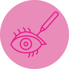 Eyeliner Pink Line Circle Icon