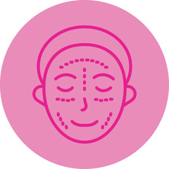 Plastic Surgery Pink Line Circle Icon