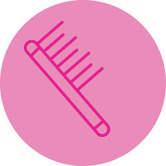Comb Pink Line Circle Icon