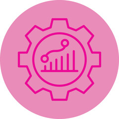 Project Management Pink Line Circle Icon