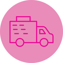 Logistics Delivery Pink Line Circle Icon