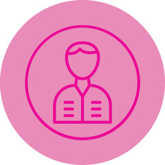 User Account Pink Line Circle Icon