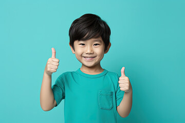 Close up of an asian kid - Okay gesture