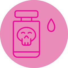 Poison Pink Line Circle Icon