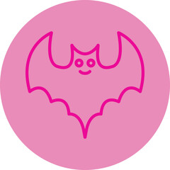 Bat Pink Line Circle Icon