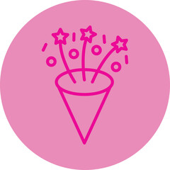 Party Propper Pink Line Circle Icon