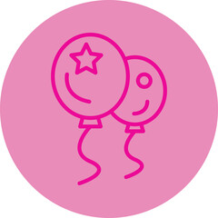 Balloon Pink Line Circle Icon