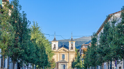 Fototapeta na wymiar Church in the town of Real Sitio de San Ildefonso, Spain