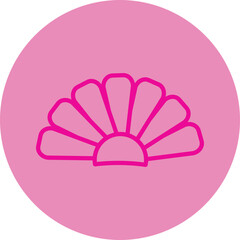 Shell Pink Line Circle Icon