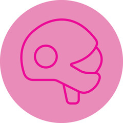 Bike Helmet Pink Line Circle Icon