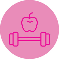 Fitness Pink Line Circle Icon