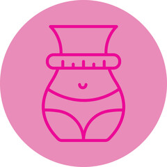 Weight Loss Pink Line Circle Icon