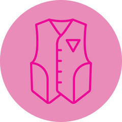 Vest Suit Pink Line Circle Icon