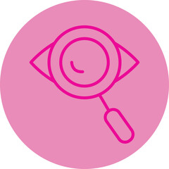 Private Detective Pink Line Circle Icon - obrazy, fototapety, plakaty