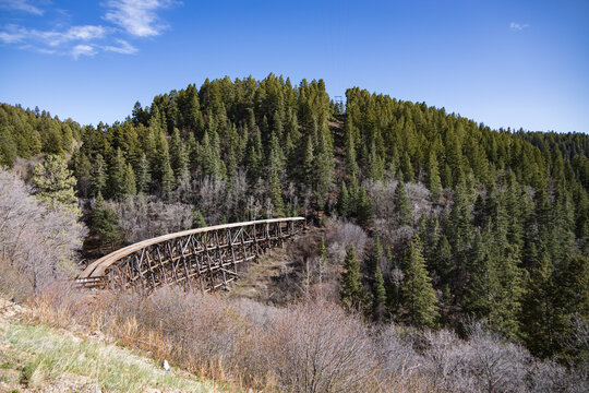 Mexican Canyon Trestle, old wooden railroad trestle