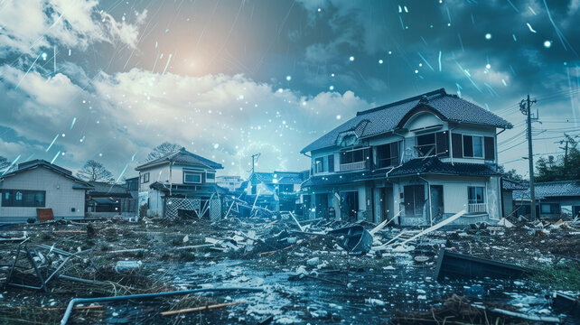 The aftermath of a natural disaster.