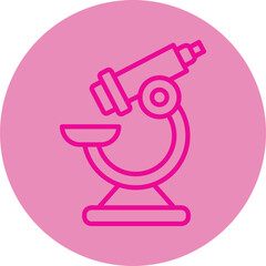 Microscope Pink Line Circle Icon