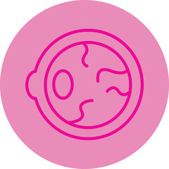 Eyeball Pink Line Circle Icon