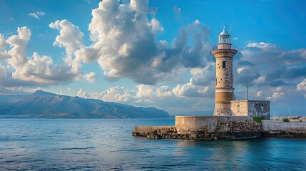 Lighthouse over the harbour of Chania.


 - obrazy, fototapety, plakaty