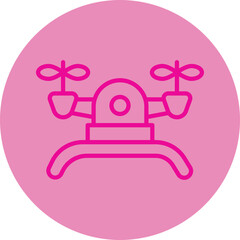 Obraz premium Drone Pink Line Circle Icon