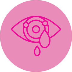 Conjunctivitis Pink Line Circle Icon