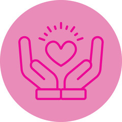 Hope Pink Line Circle Icon